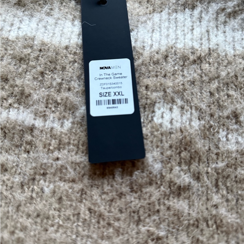 Fashion Nova cream and white sweater